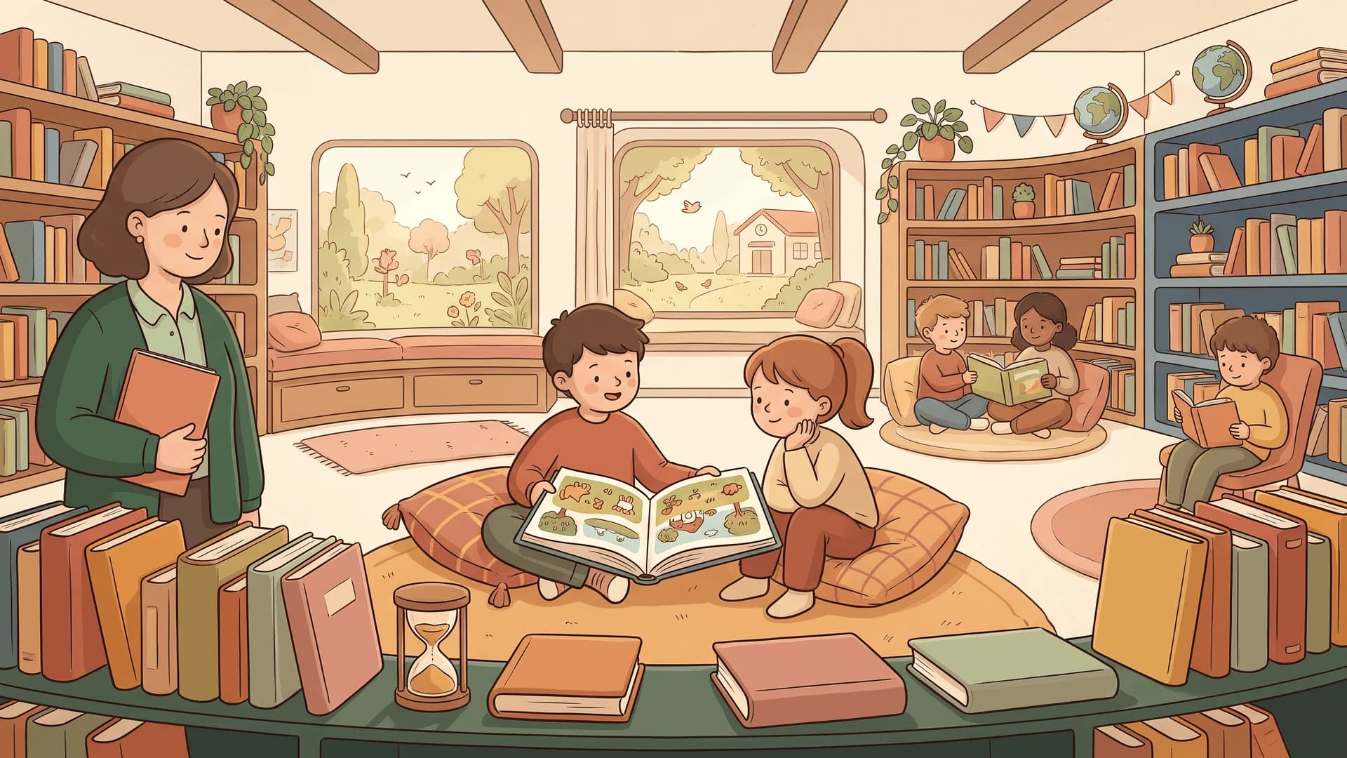 Książki jako ilustracja do ćwiczeń czytania.