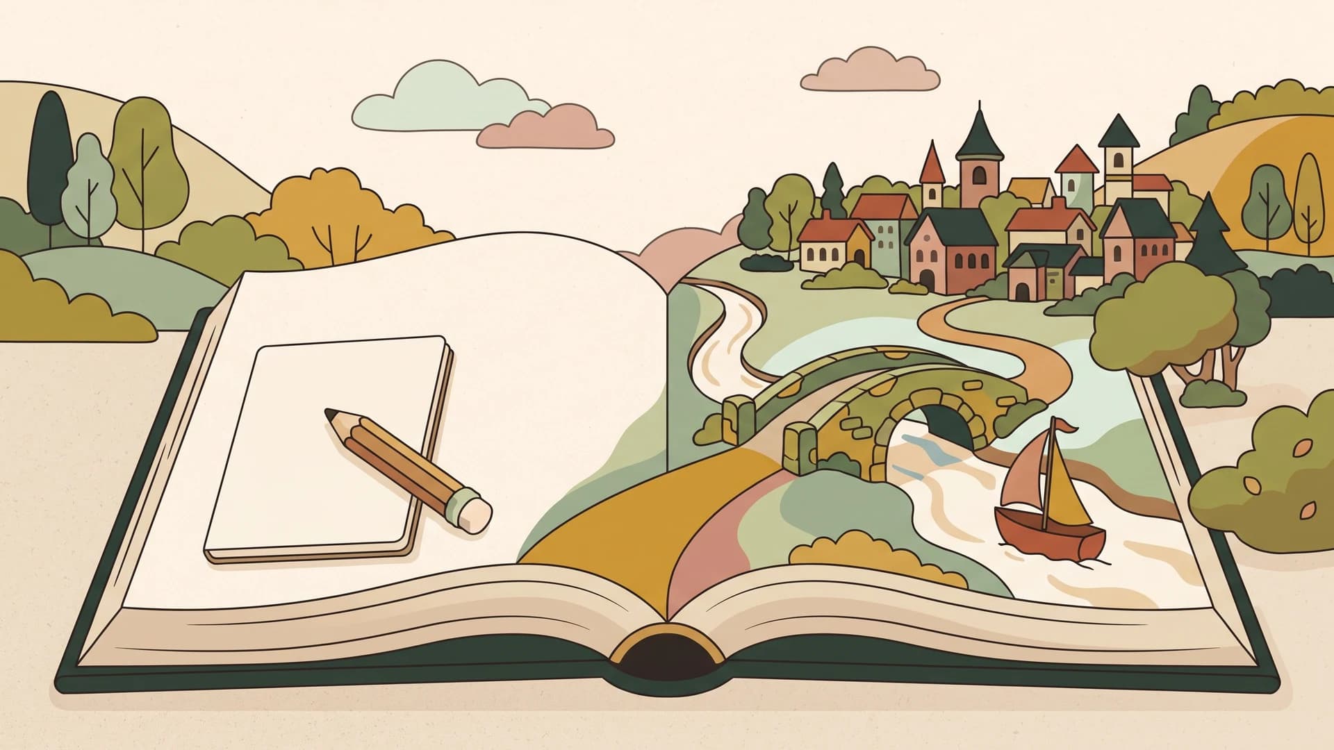 Materiały i teczka jako ilustracja pracy z różnymi tekstami.