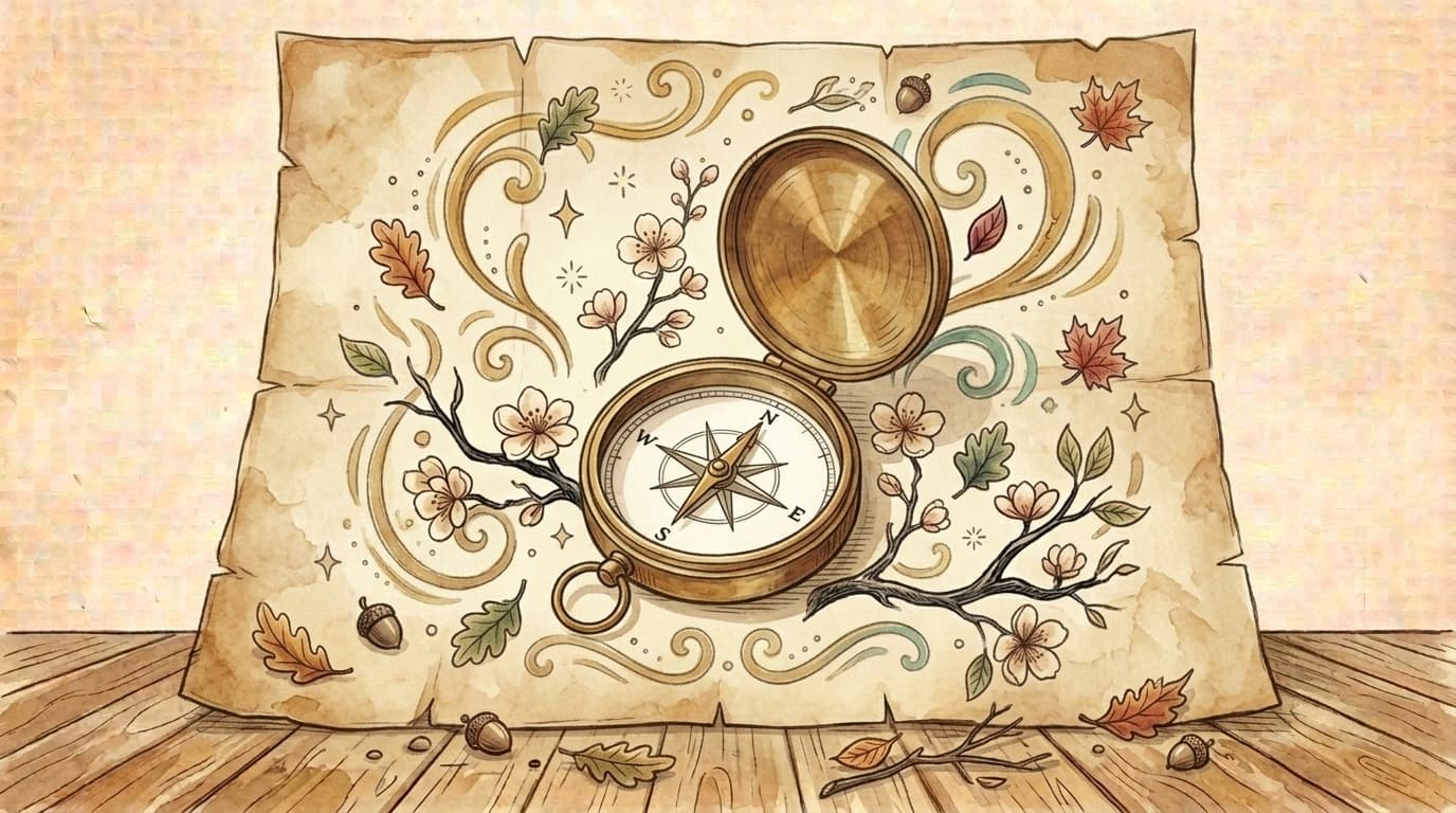 Illustration compass map, article « Nowa podstawa programowa w przedszkolu 2026: co się zmienia »